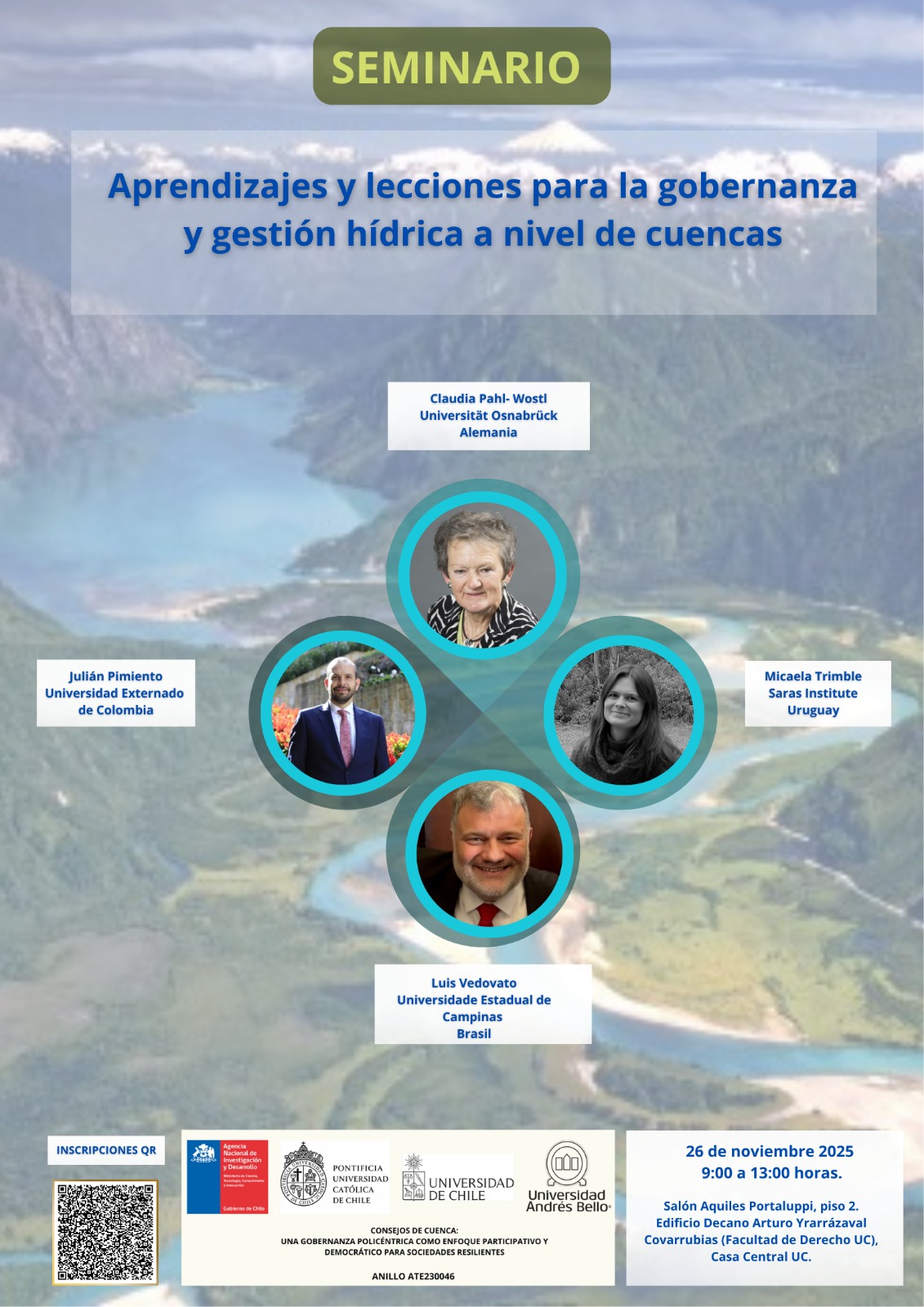 Seminario Aprendizajes y lecciones para la gobernanza y gestión hídrica a nivel de cuencas