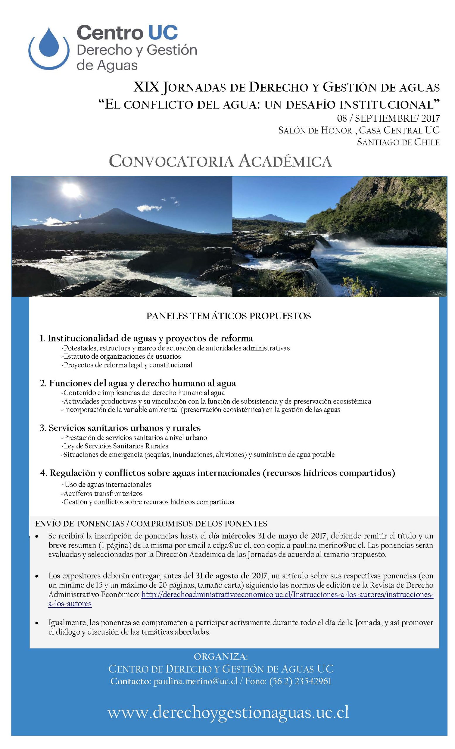 Convocatoria Jornadas Aguas 2017